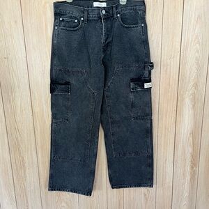 PacSun Black Washed Cargo Shorts with Patch Logo